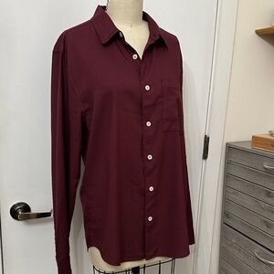 Madewell Men's Dark Red Casual Button-Down Shirt